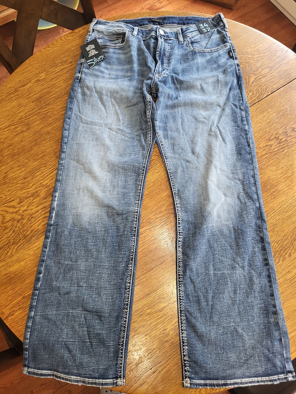 Silver Jeans Classic Light-Med Blue Straight-Leg Jeans - Picture 2 of 7